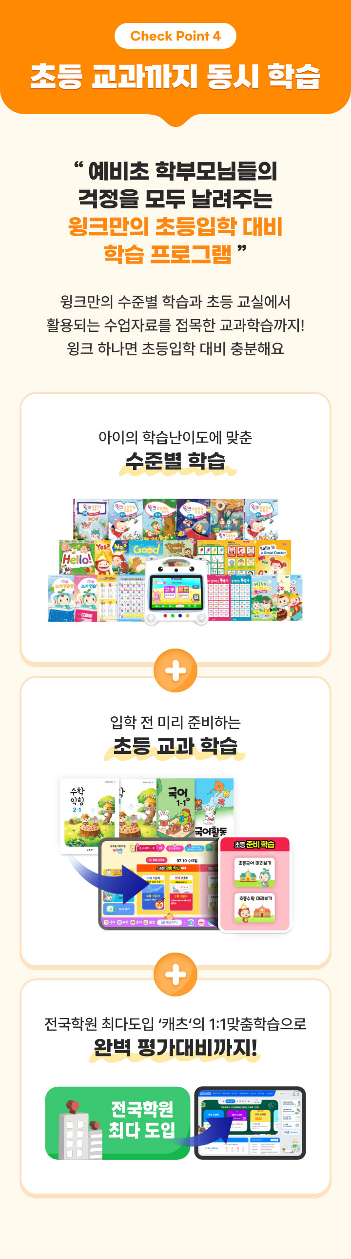 Check Point4. 수준별 학습과 초등 교과 학습 동시 제공