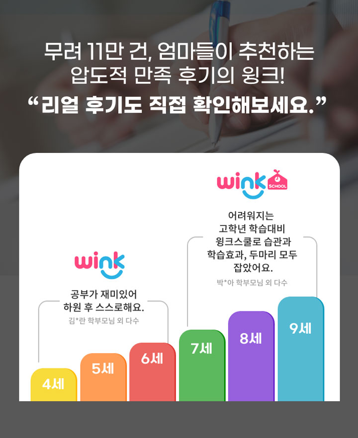 무려 6만 건, 엄마들이 추천하는 압도적 만족 후기의 윙크!