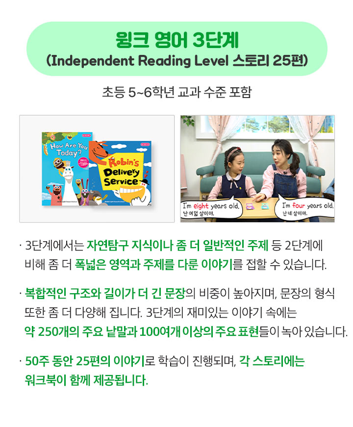 윙크 영어 3단계(Independent Reading Level 스토리 25편)